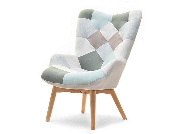 Nuria NURIA steppelt skandináv fotel, patchwork 2-bükk
