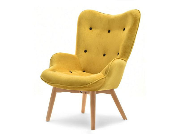 Nuria NURIA steppelt skandináv fotel, sárga-bükk