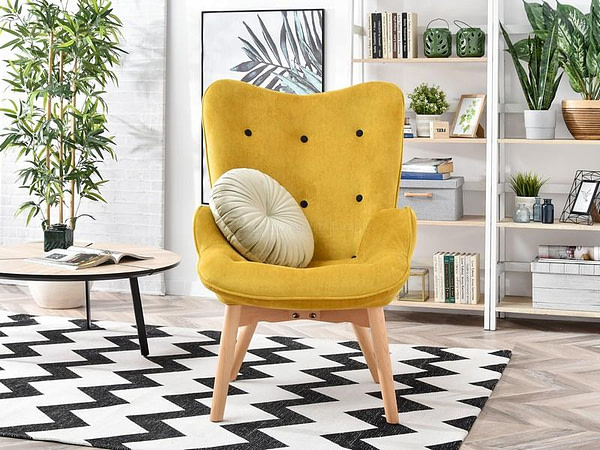 Nuria NURIA steppelt skandináv fotel, sárga-bükk 4