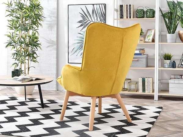Nuria NURIA steppelt skandináv fotel, sárga-bükk 9