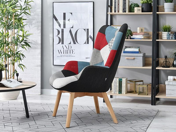 Nuria NURIA steppelt skandináv fotel, patchwork 1-bükk 4