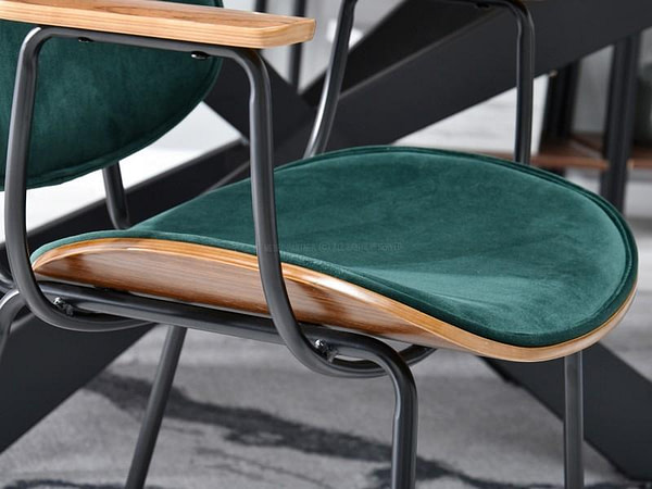 Hajlított székek FACTOR szék, dió-zöld plüss 10