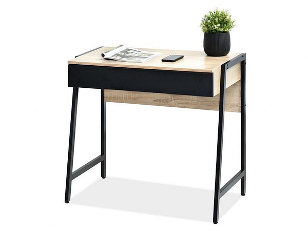 Íróasztalok és polcok NORS íróasztal, sonoma tölgy – fekete