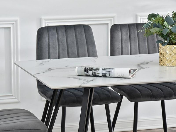 Design asztalok DEGA étkezőasztal, fehér márvány 6