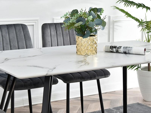 Design asztalok DEGA étkezőasztal, fehér márvány 8