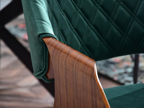 Hajlított székek RENZO design étkezőszék, üvegzöld – dió 11
