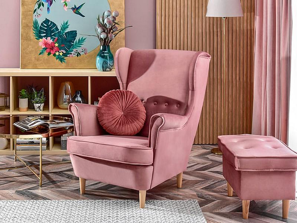 Malmo MALMO füles fotel, dusty pink-bükk 2