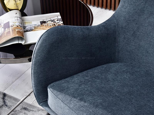 Luka LUKA füles fotel, acélkék DENIM 11