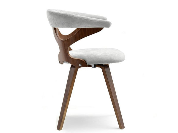 Hajlított székek BONITO szék, dió-hamuszürke plüss 14