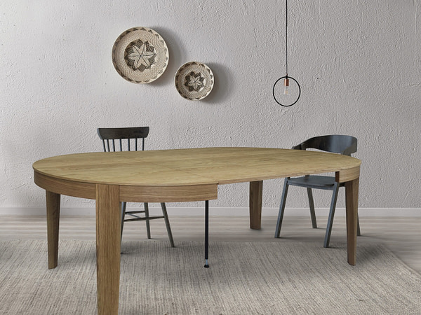 Paolo tömörfa asztalok Paolo tömör kőris, kör alakú étkezőasztalok