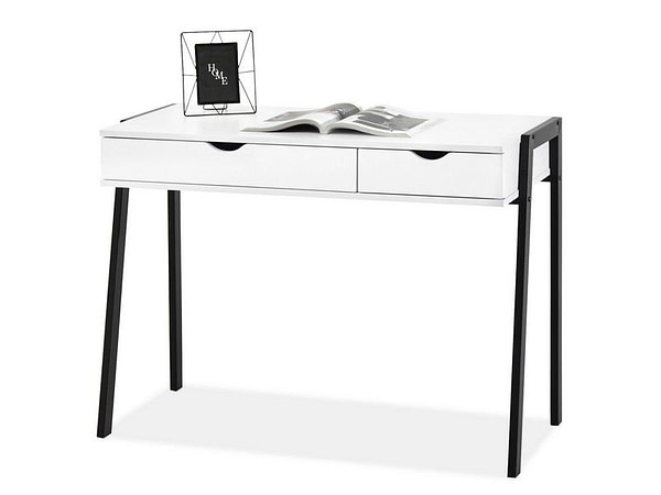 Íróasztalok és polcok LUND íróasztal, fehér-fekete 5
