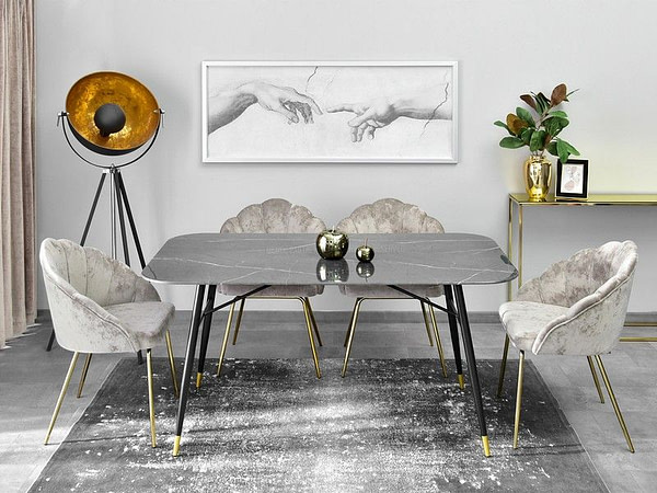 Design asztalok BERNO étkezőasztal, szürke márvány 3