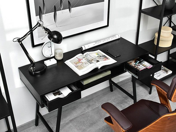Íróasztalok és polcok GAVLE íróasztal, fekete-fekete 7