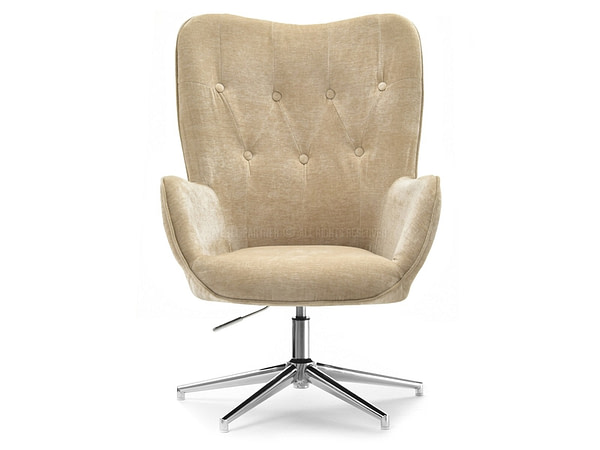 Trini TRINI steppelt forgófotel, beige velvet-króm 5