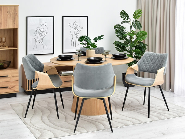 Hajlított székek RENZO design étkezőszék, szürke – tölgy 11