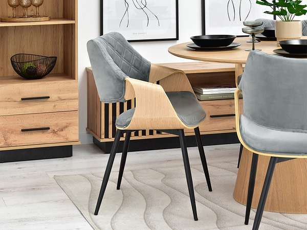 Hajlított székek RENZO design étkezőszék, szürke – tölgy 12