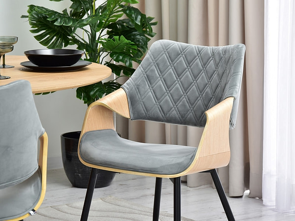 Hajlított székek RENZO design étkezőszék, szürke – tölgy 7