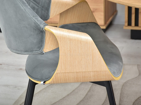 Hajlított székek RENZO design étkezőszék, szürke – tölgy 14