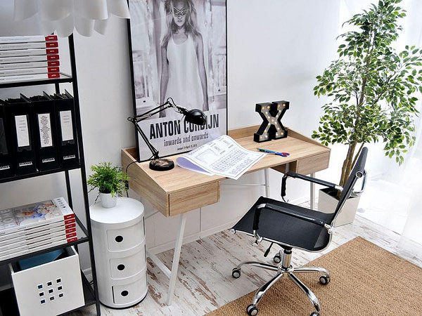 Íróasztalok és polcok ESLOV fiókos íróasztal, sonoma tölgy 2