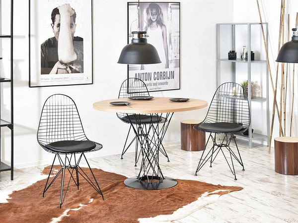 Design asztalok TORNADO köralakú étkezőasztal, kőris-fekete 4