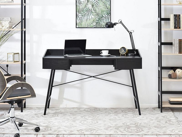 Íróasztalok és polcok ESLOV fiókos íróasztal, fekete 3