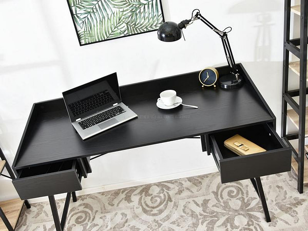 Íróasztalok és polcok ESLOV fiókos íróasztal, fekete 6