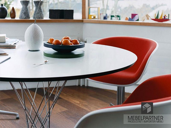Design asztalok TORNADO köralakú étkezőasztal, fehér-króm 4
