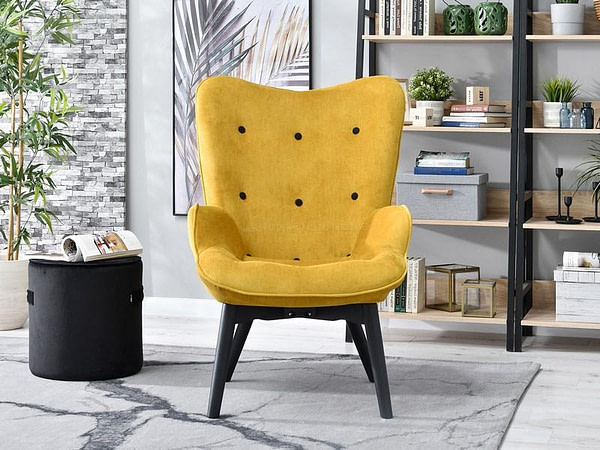 Nuria NURIA steppelt skandináv fotel sárga-fekete 3