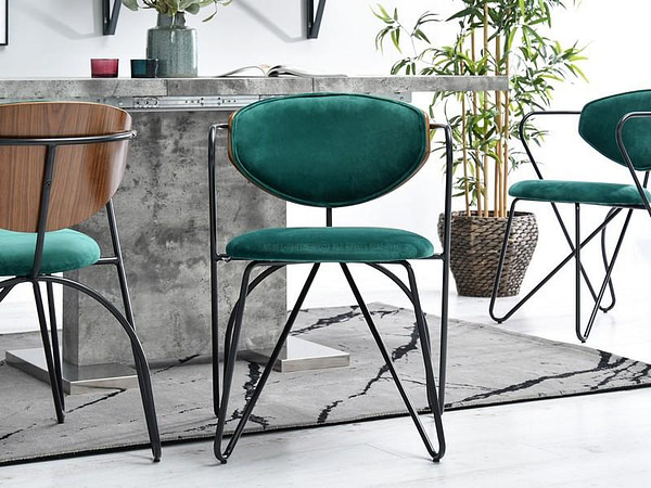 Talisa karfás szék TALISA szék, zöld plüss-dió 5