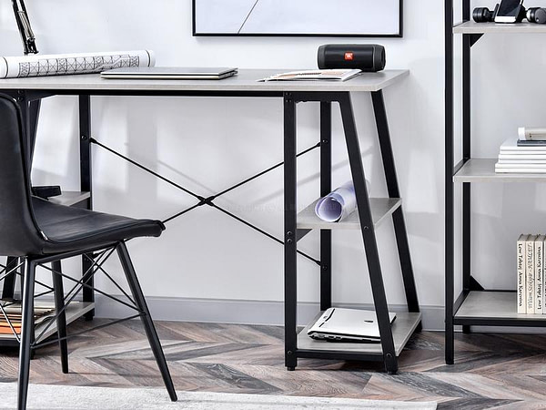 Íróasztalok és polcok REDA baklábú íróasztal, beton-fekete 7