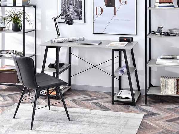 Íróasztalok és polcok REDA baklábú íróasztal, beton-fekete 3