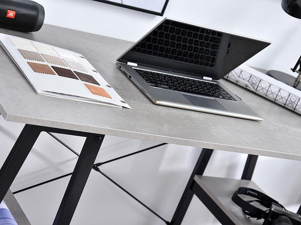 Íróasztalok és polcok REDA baklábú íróasztal, beton-fekete 6