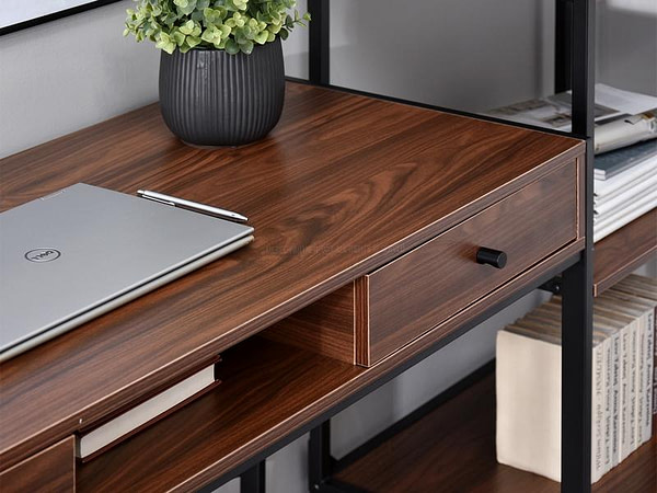 Íróasztalok és polcok NILS fiókos íróasztal, dió-fekete 6