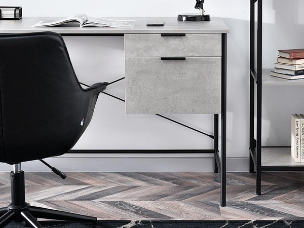 Íróasztalok és polcok VIGO fiókos íróasztal, beton-fekete 8