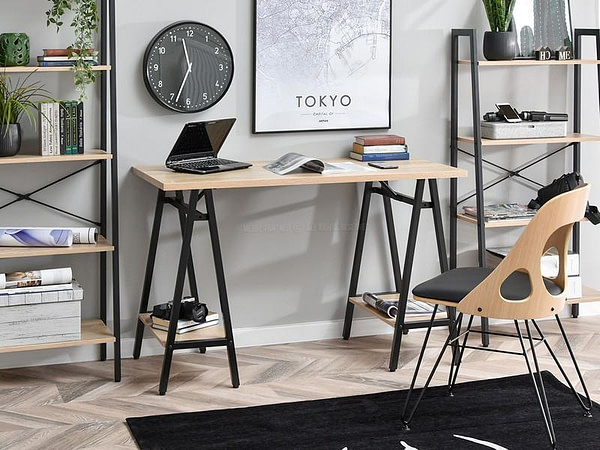 Íróasztalok és polcok SVEN baklábú íróasztal, sonoma tölgy-fekete 3