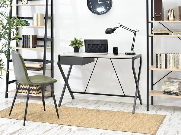 Íróasztalok és polcok DESIGNO íróasztal, beton-fekete 4
