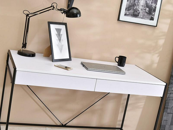 Íróasztalok és polcok UNIF íróasztal, fekete-fehér 6