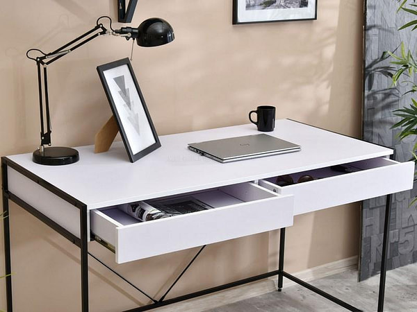 Íróasztalok és polcok UNIF íróasztal, fekete-fehér 7