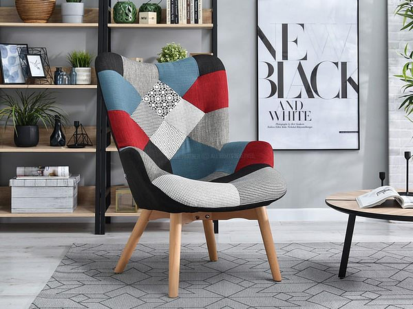 Nuria NURIA steppelt skandináv fotel, patchwork 1-bükk 2