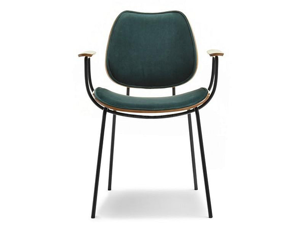 Hajlított székek FACTOR szék, dió-zöld plüss 14