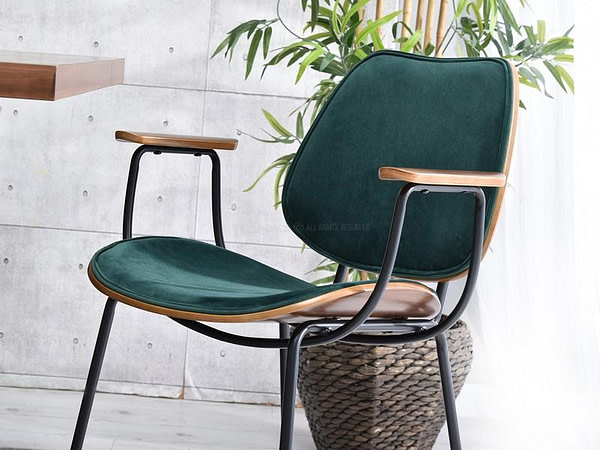 Hajlított székek FACTOR szék, dió-zöld plüss 7
