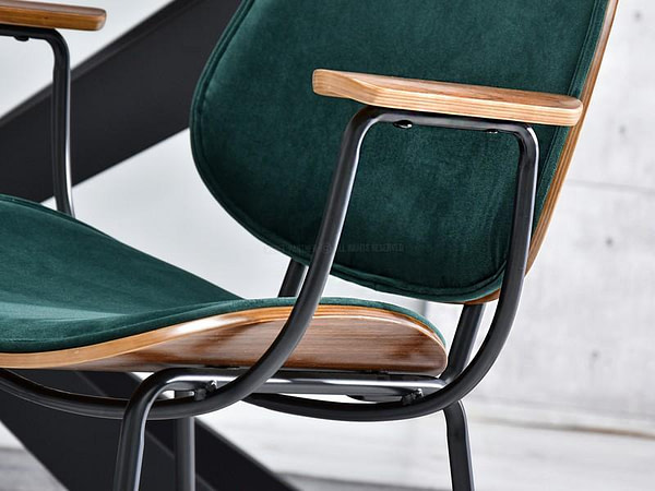 Hajlított székek FACTOR szék, dió-zöld plüss 9