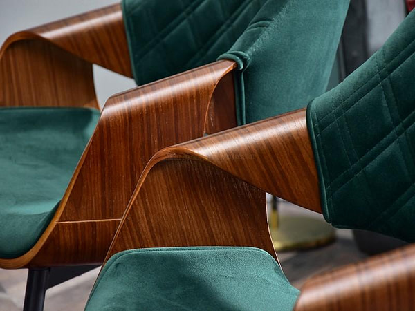 Hajlított székek RENZO design étkezőszék, üvegzöld – dió 9