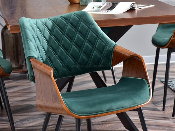 Hajlított székek RENZO design étkezőszék, üvegzöld – dió 7