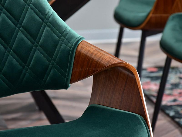 Hajlított székek RENZO design étkezőszék, üvegzöld – dió 10