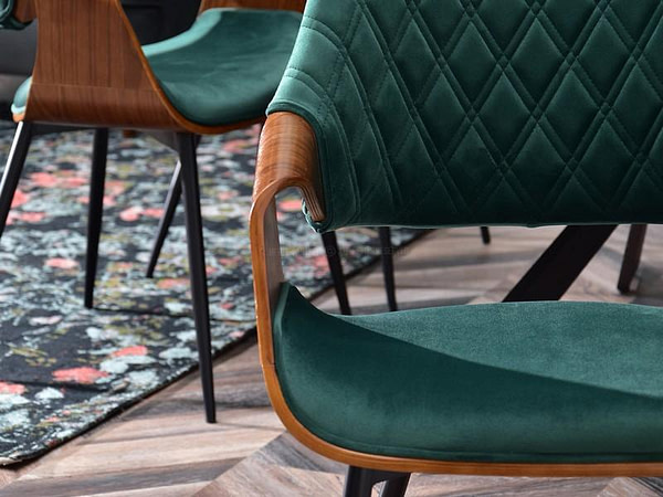 Hajlított székek RENZO design étkezőszék, üvegzöld – dió 8