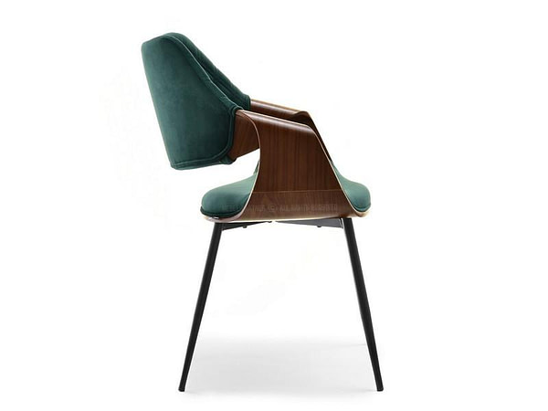 Hajlított székek RENZO design étkezőszék, üvegzöld – dió 14
