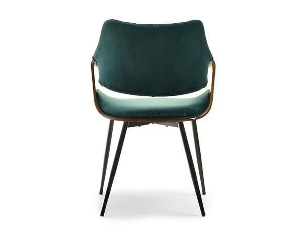 Hajlított székek RENZO design étkezőszék, üvegzöld – dió 15