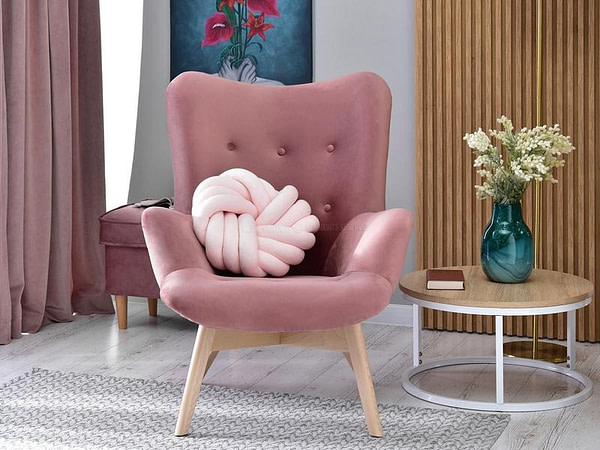 Lori LORI füles fotel, dusty pink-bükk 3