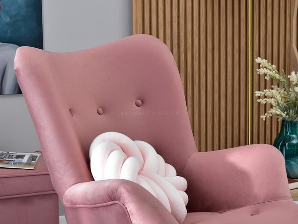 Lori LORI füles fotel, dusty pink-bükk 7